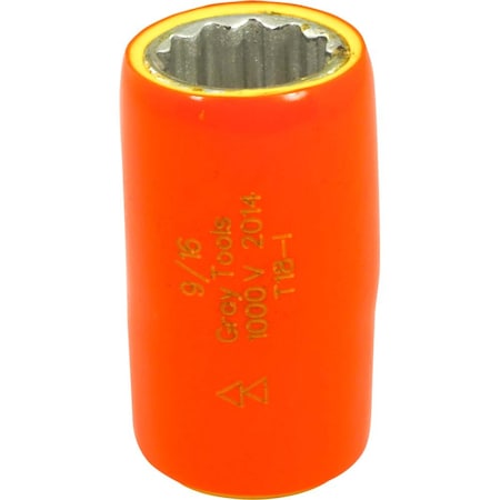 Gray Tools 9/16" X 3/8" Drive, 12 Point Standard Length, 1000V Insulated T18-I